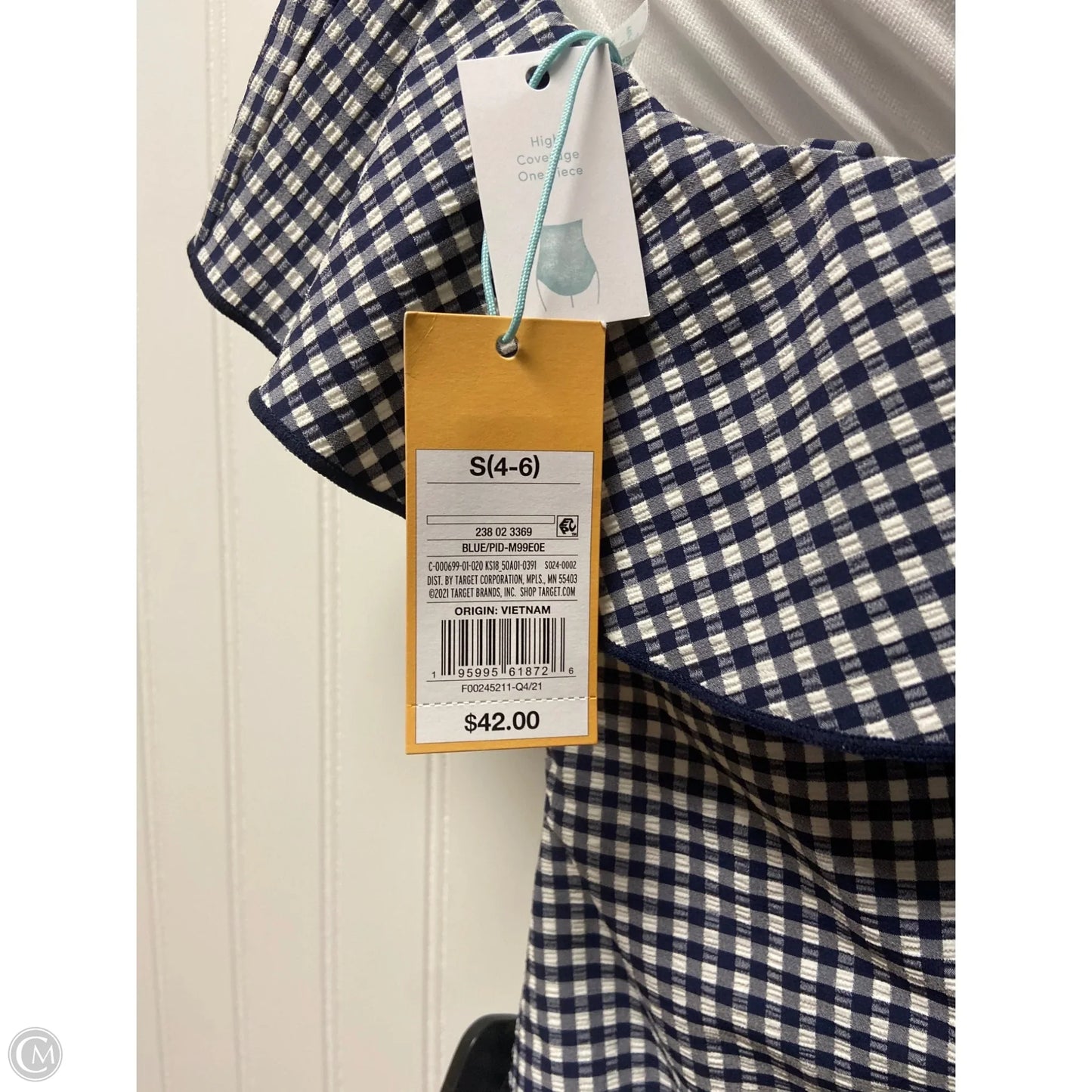 Swimsuit By Kona Sol In Checkered Pattern, Size: S