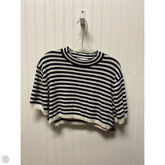 Top Short Sleeve By Zara In Striped Pattern, Size: M