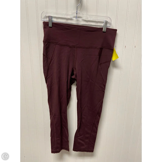 Athletic Leggings Capris By Athleta In Maroon, Size: M