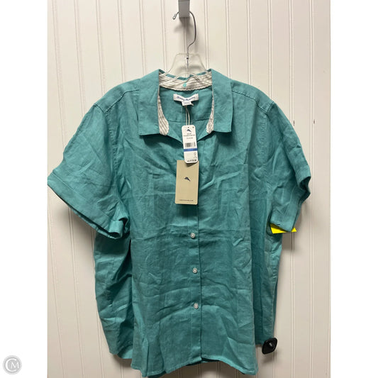 Top Short Sleeve By Tommy Bahama In Teal, Size: Xl
