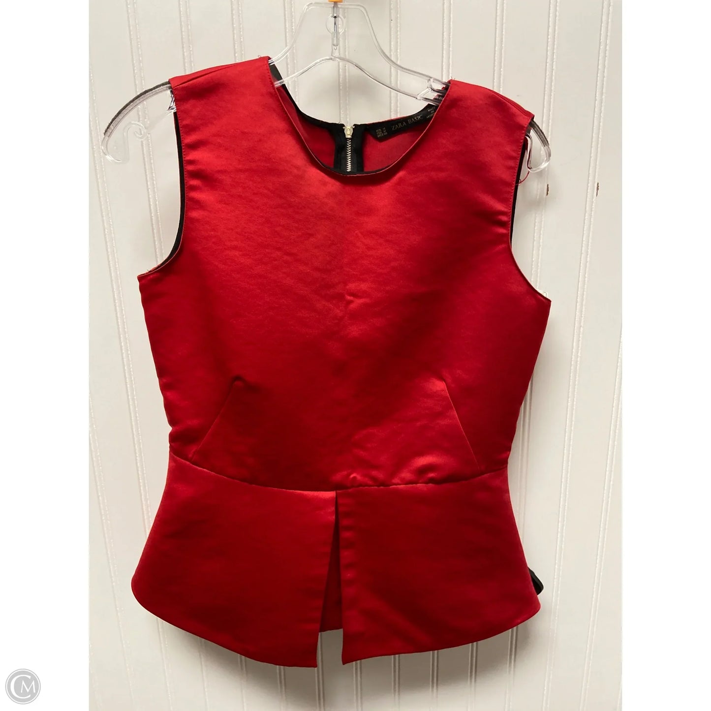 Top Sleeveless By Zara In Red, Size: M