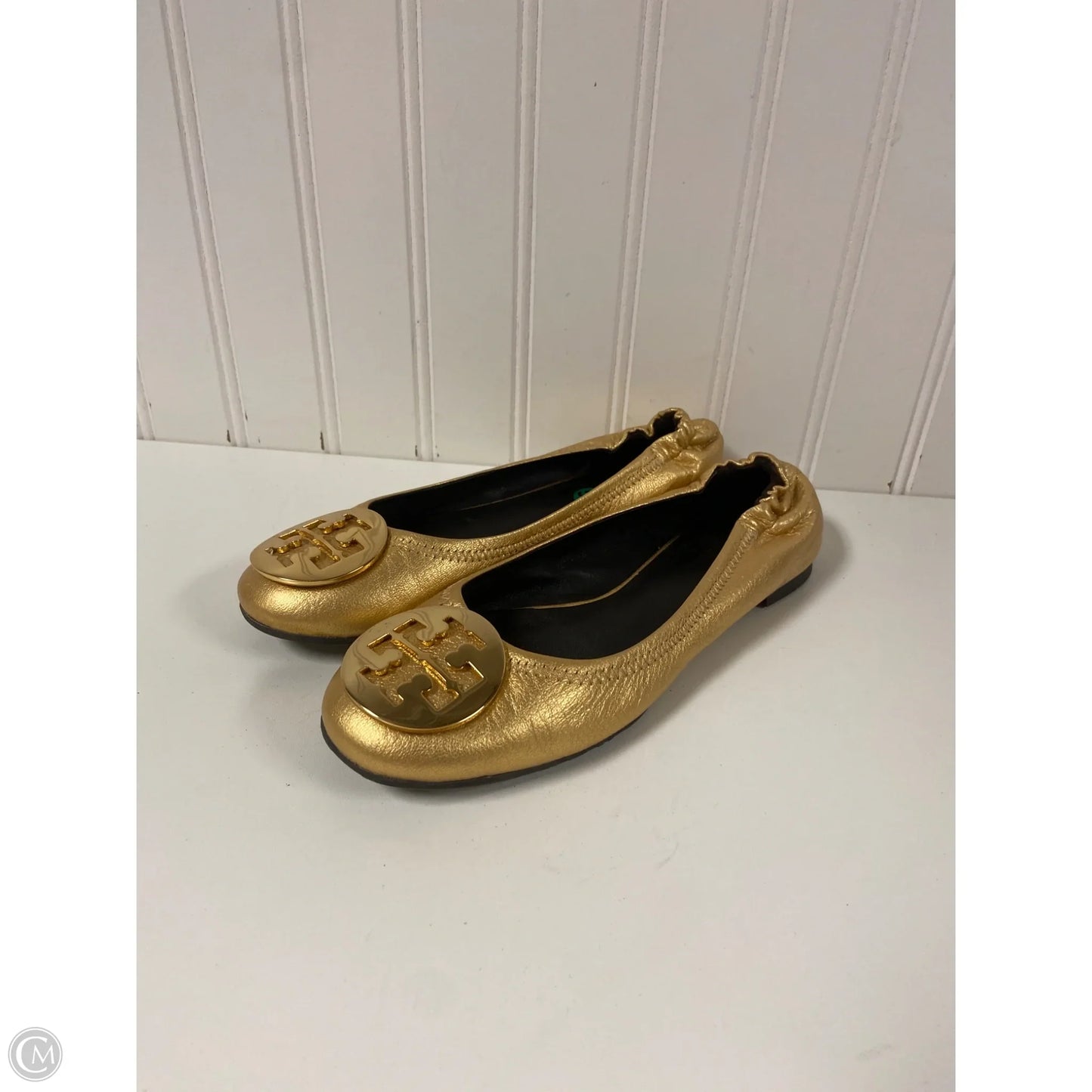Shoes Designer By Tory Burch In Gold, Size: 5.5