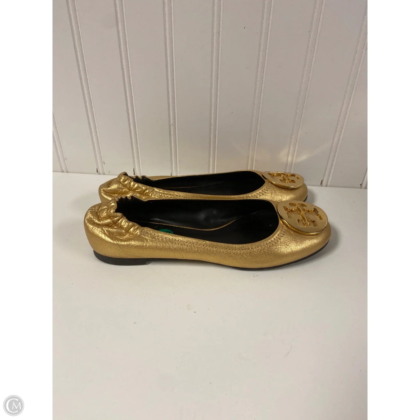 Shoes Designer By Tory Burch In Gold, Size: 5.5