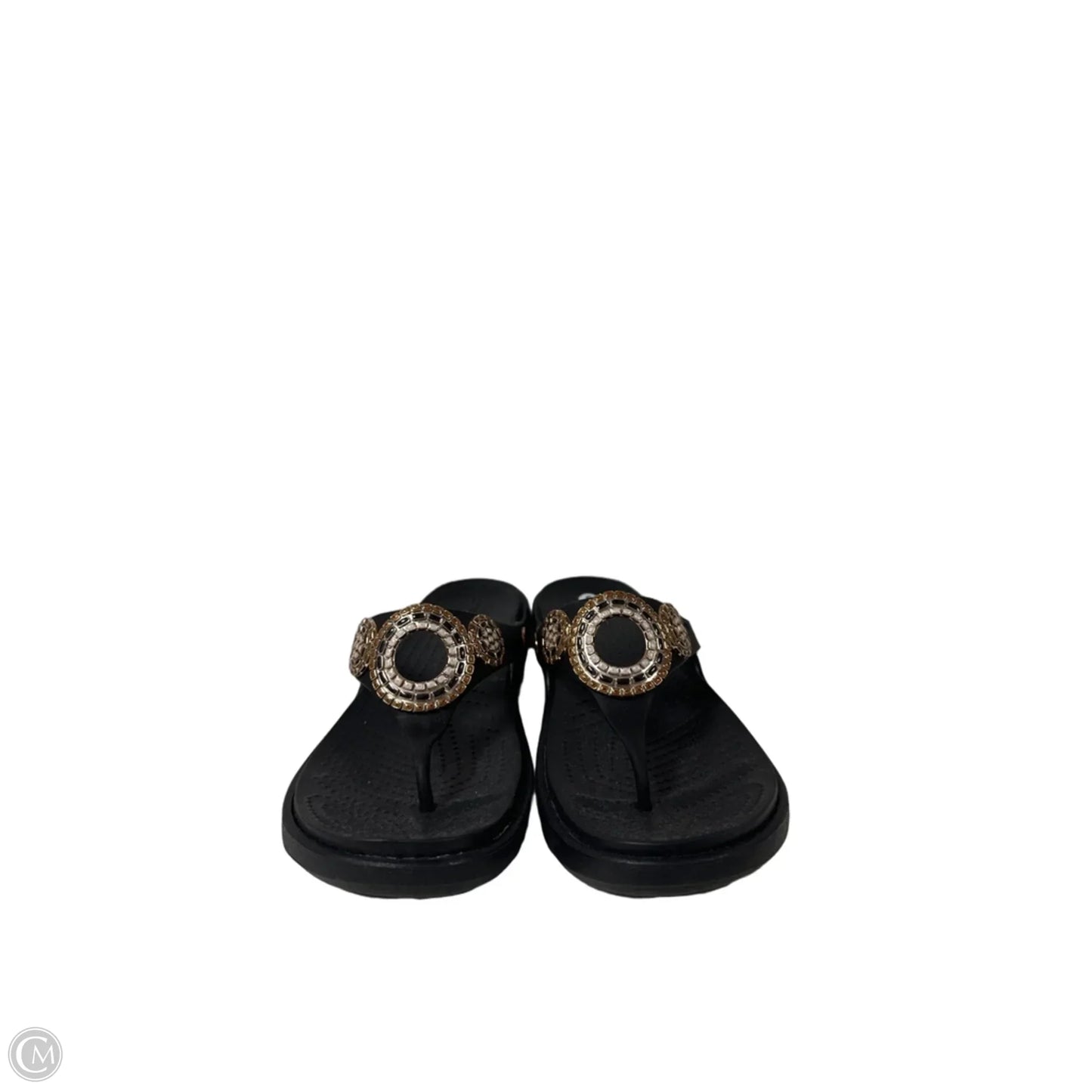 Sandals Flip Flops By Crocs In Black, Size: 9