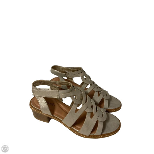 Sandals Heels Block By Bare Traps In Silver, Size: 7.5
