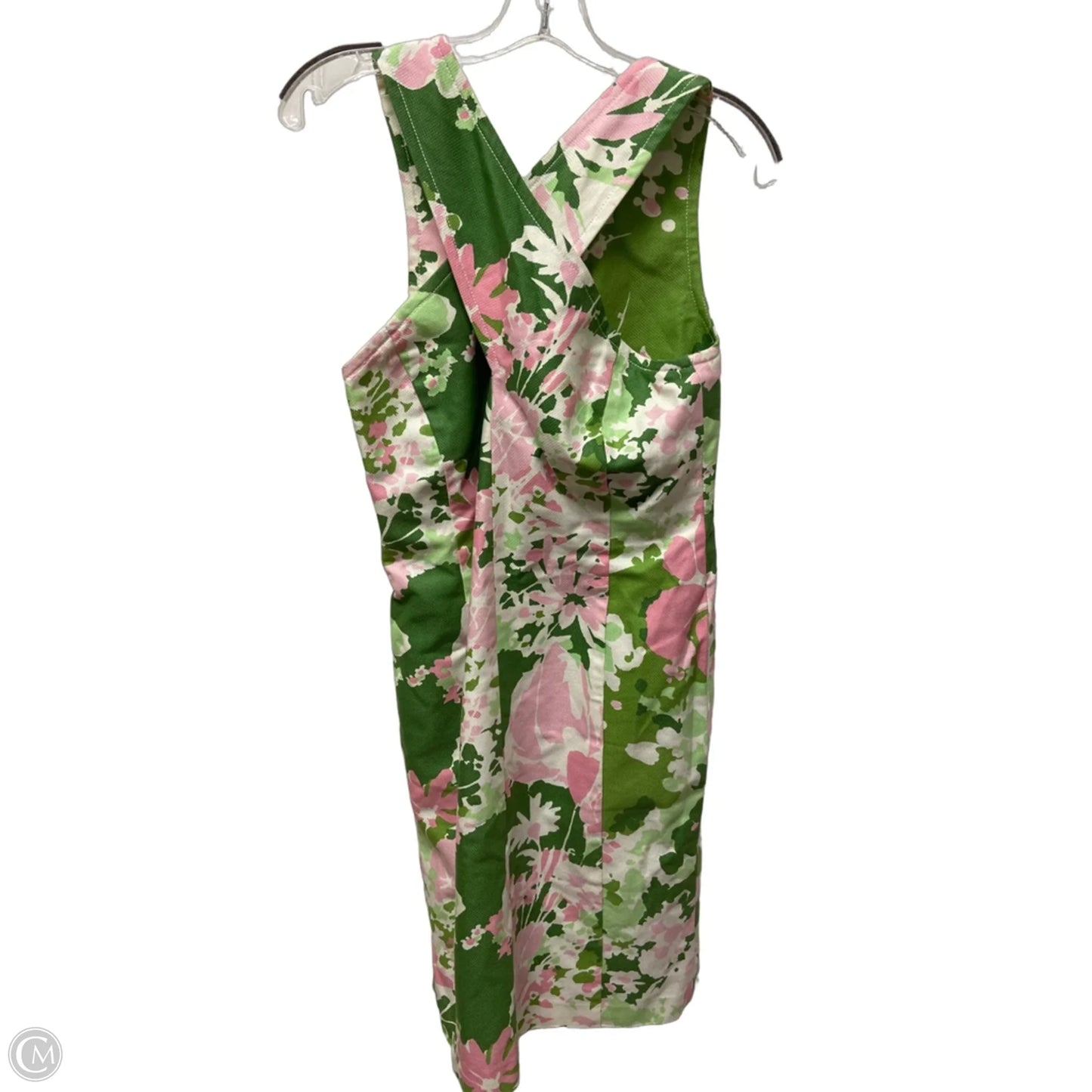 Dress Party Midi By Talbots In Green & Pink, Size: M
