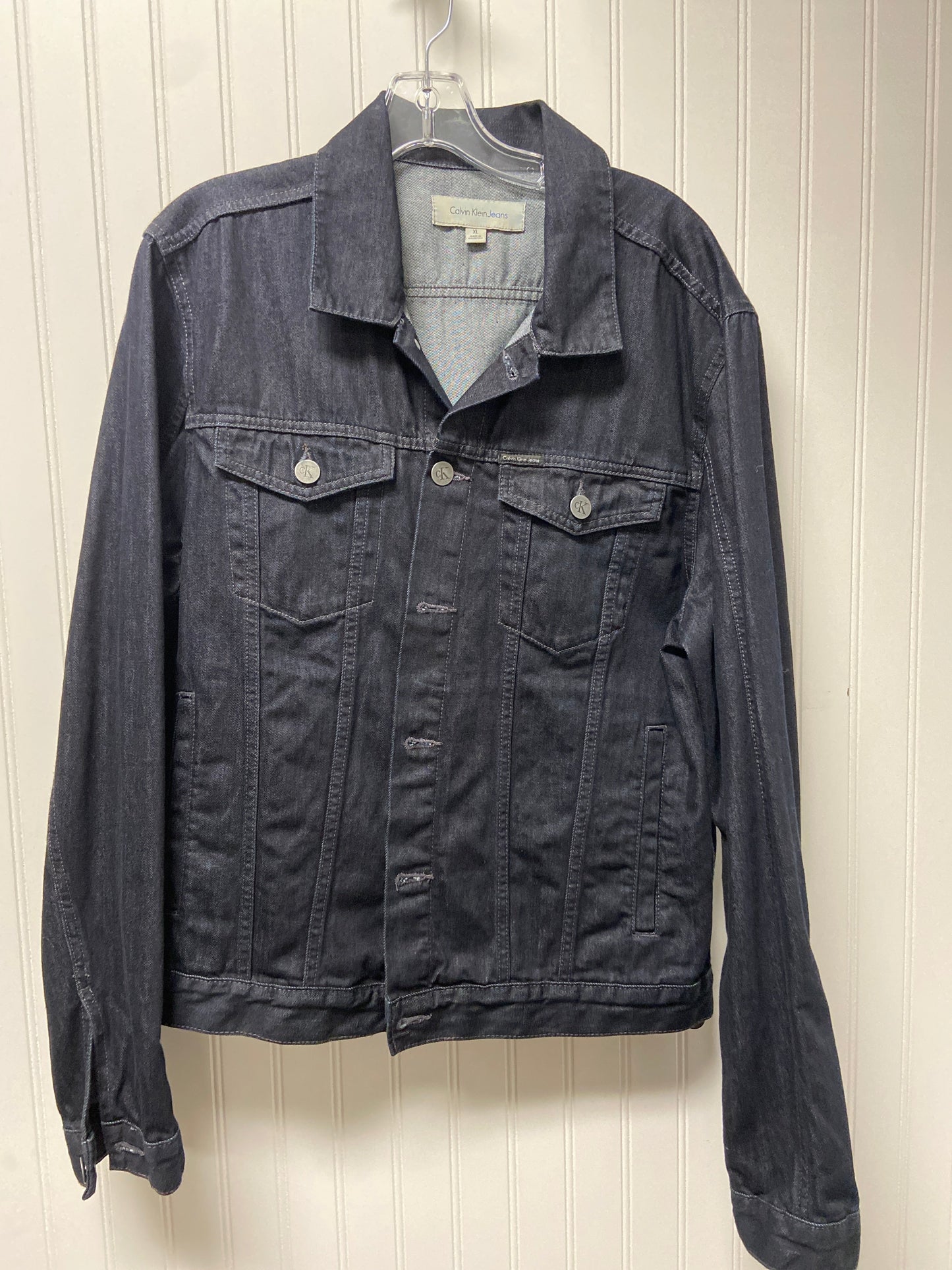 Jacket Denim By Calvin Klein In Denim Blue, Size: Xl