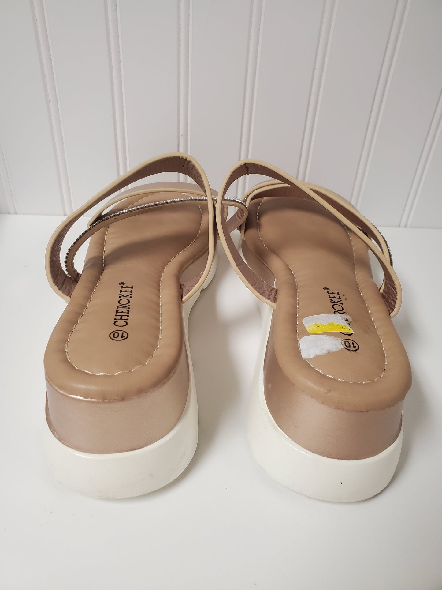 Tan Sandals Heels Platform Cherokee, Size 10