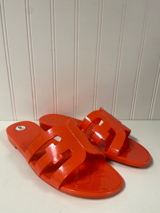 Orange Sandals Flats Sam Edelman, Size 8