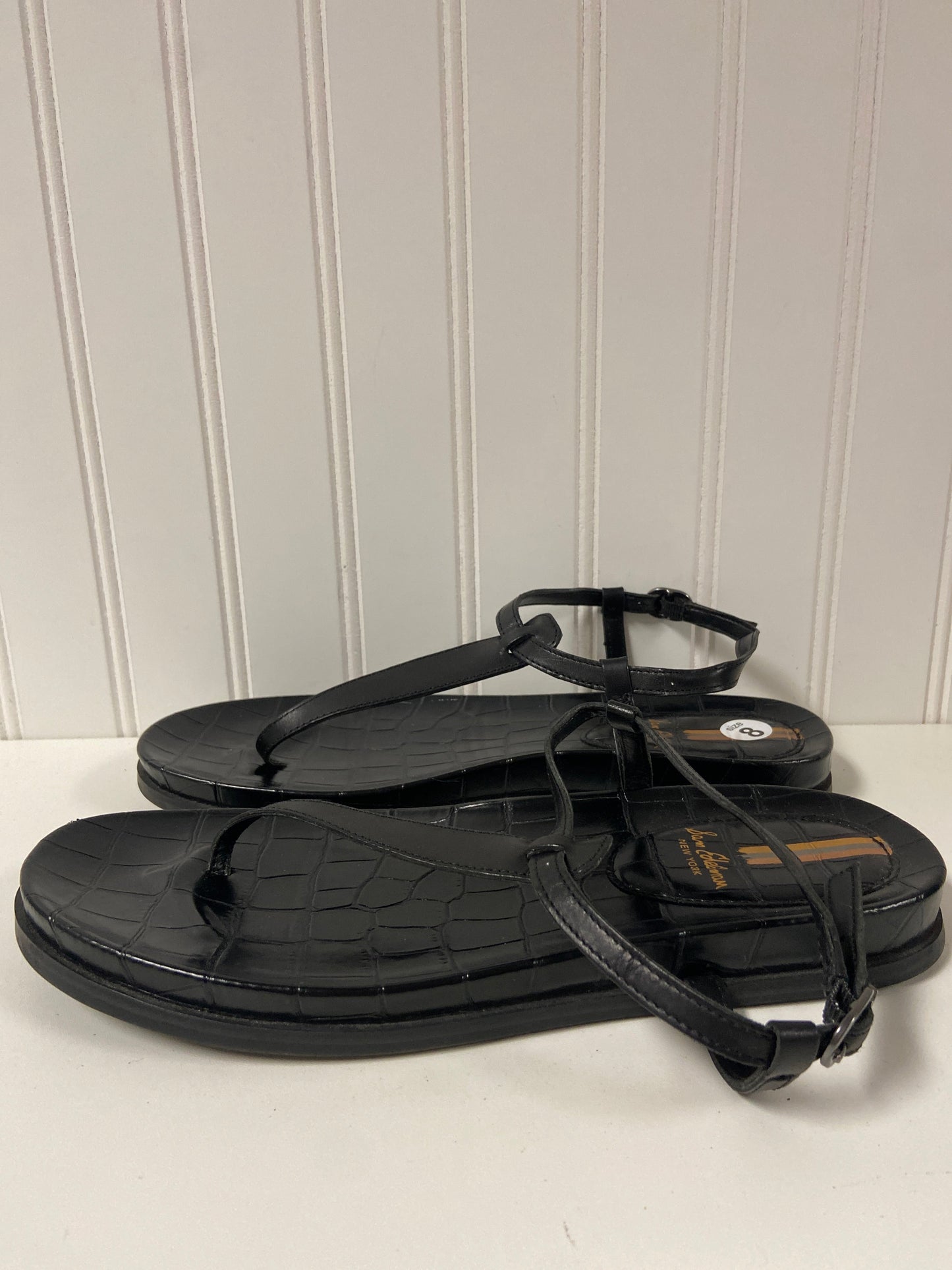 Black Sandals Flats Sam Edelman, Size 8