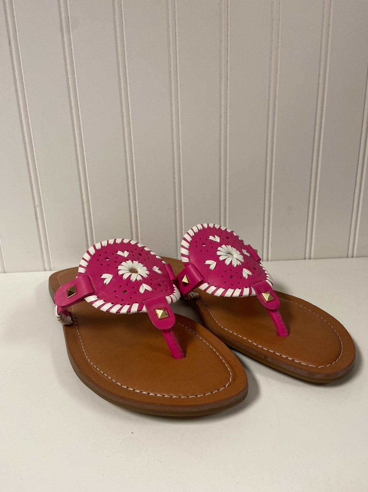 Brown & Pink Sandals Flip Flops Jack Rogers, Size 8.5