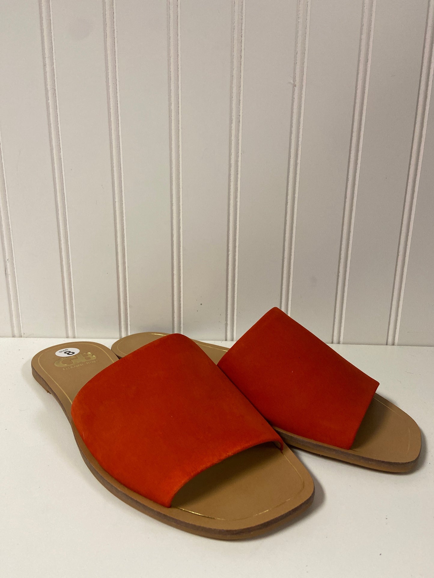 Orange Sandals Flats Gianni Bini, Size 8
