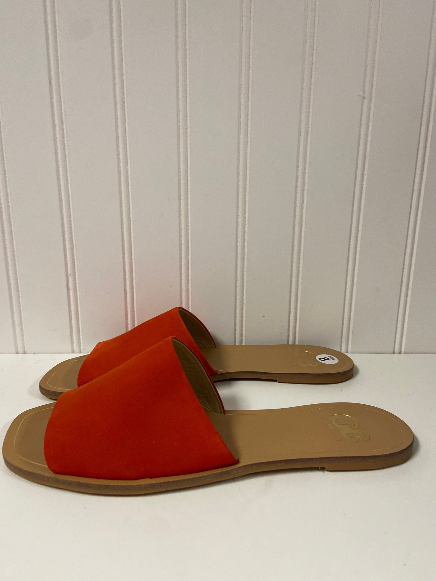Orange Sandals Flats Gianni Bini, Size 8