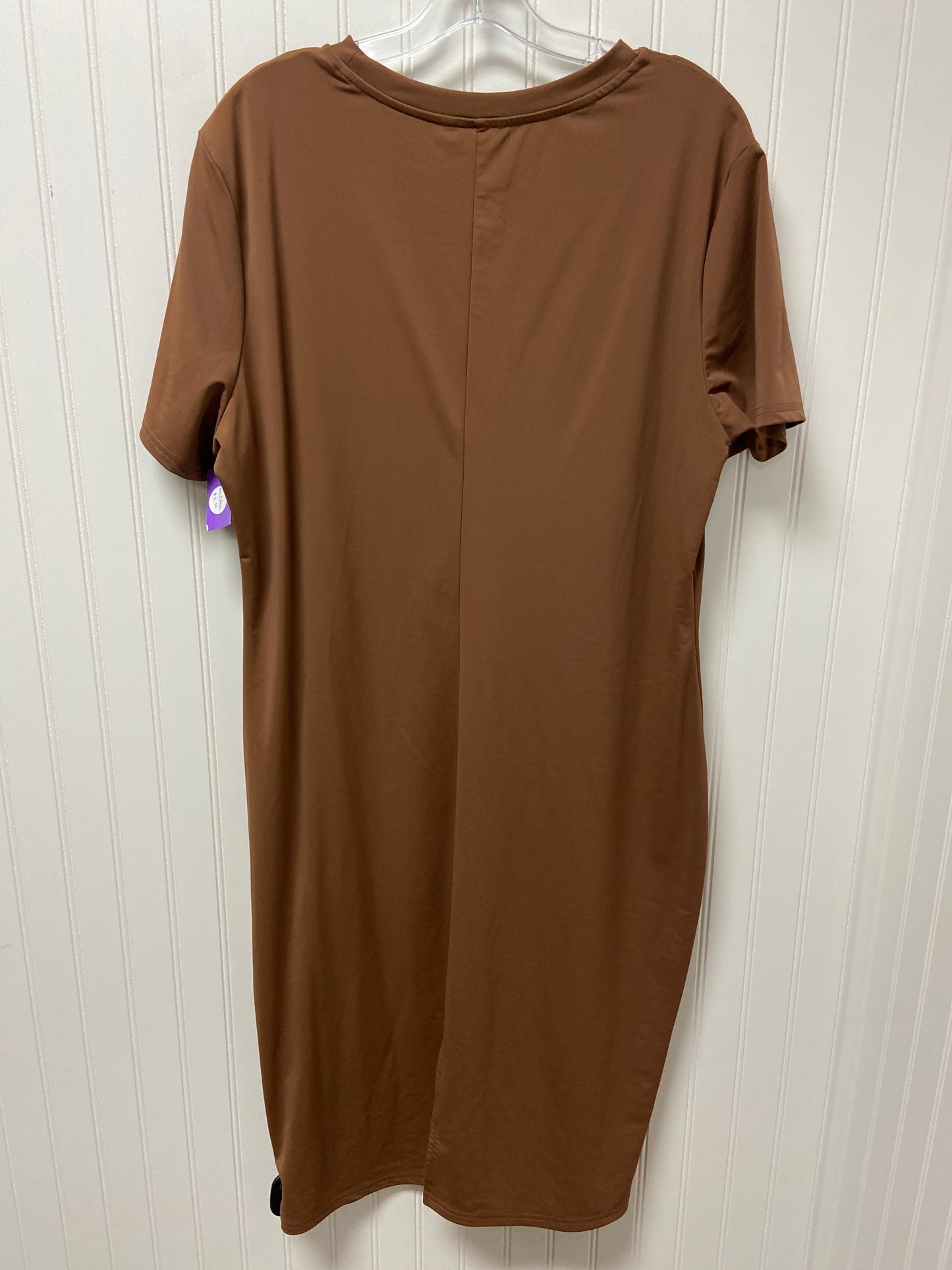 Brown Dress Casual Midi Shein, Size 4x
