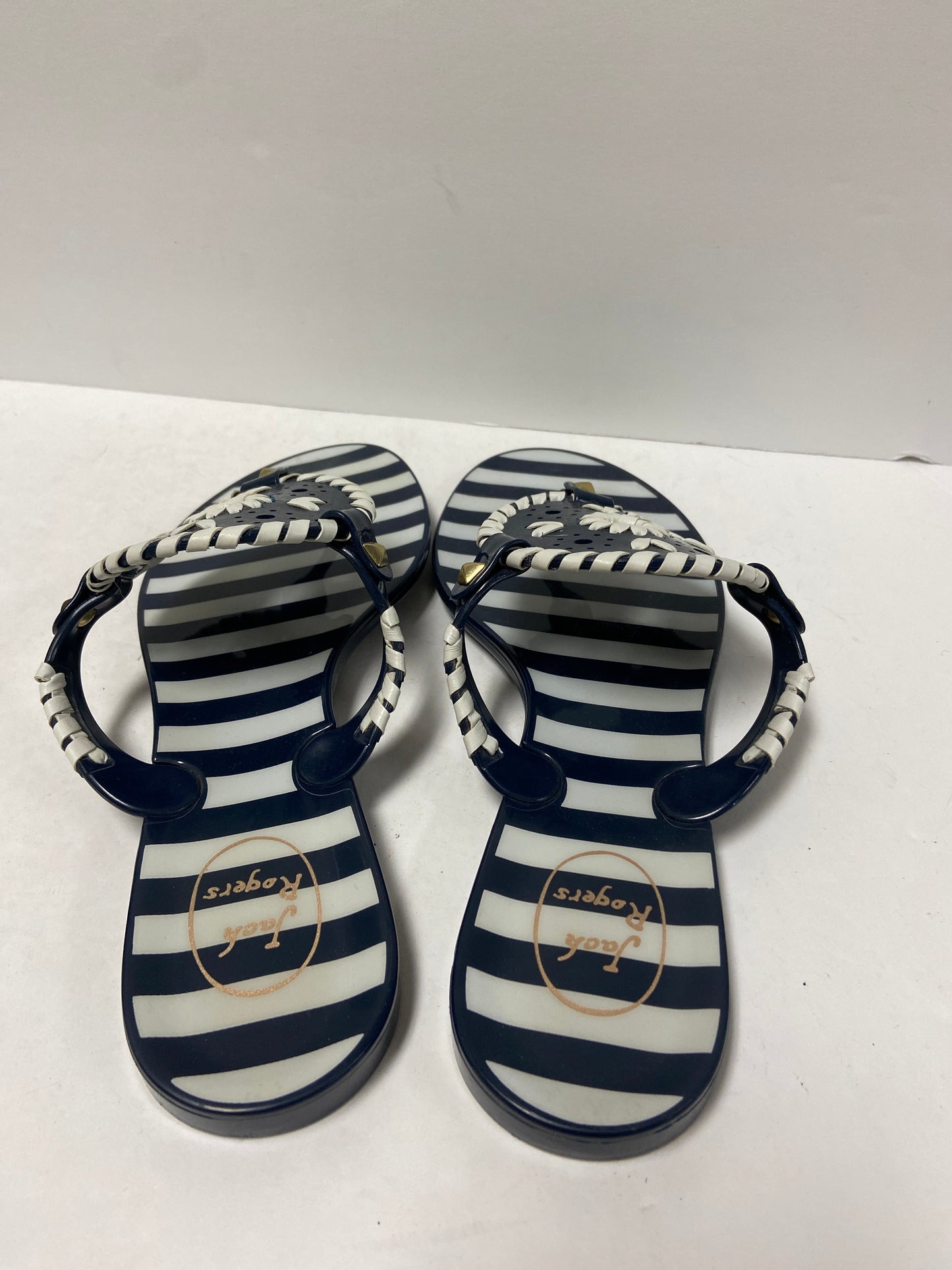 Striped Pattern Sandals Flip Flops Jack Rogers, Size 7