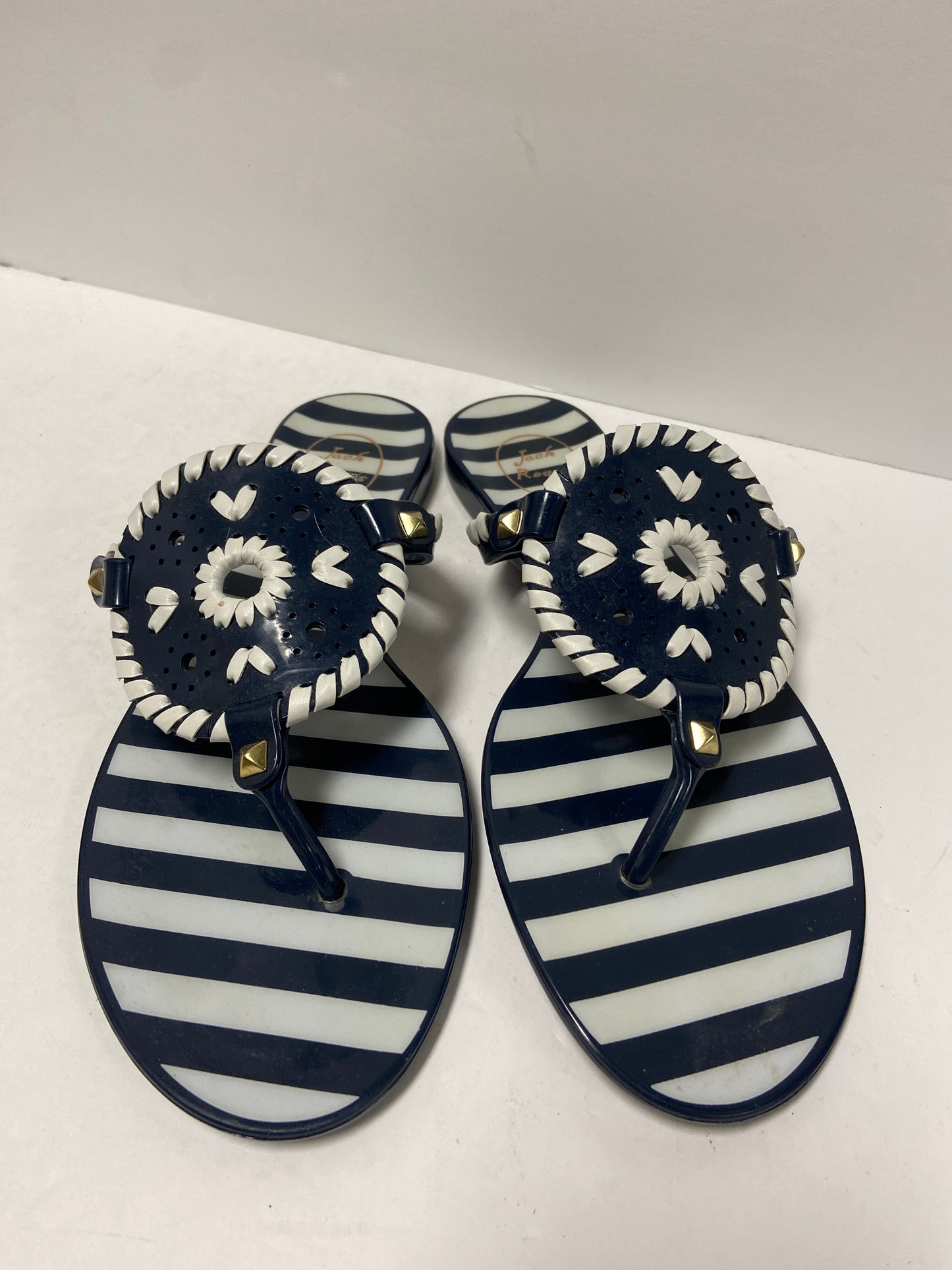 Striped Pattern Sandals Flip Flops Jack Rogers, Size 7