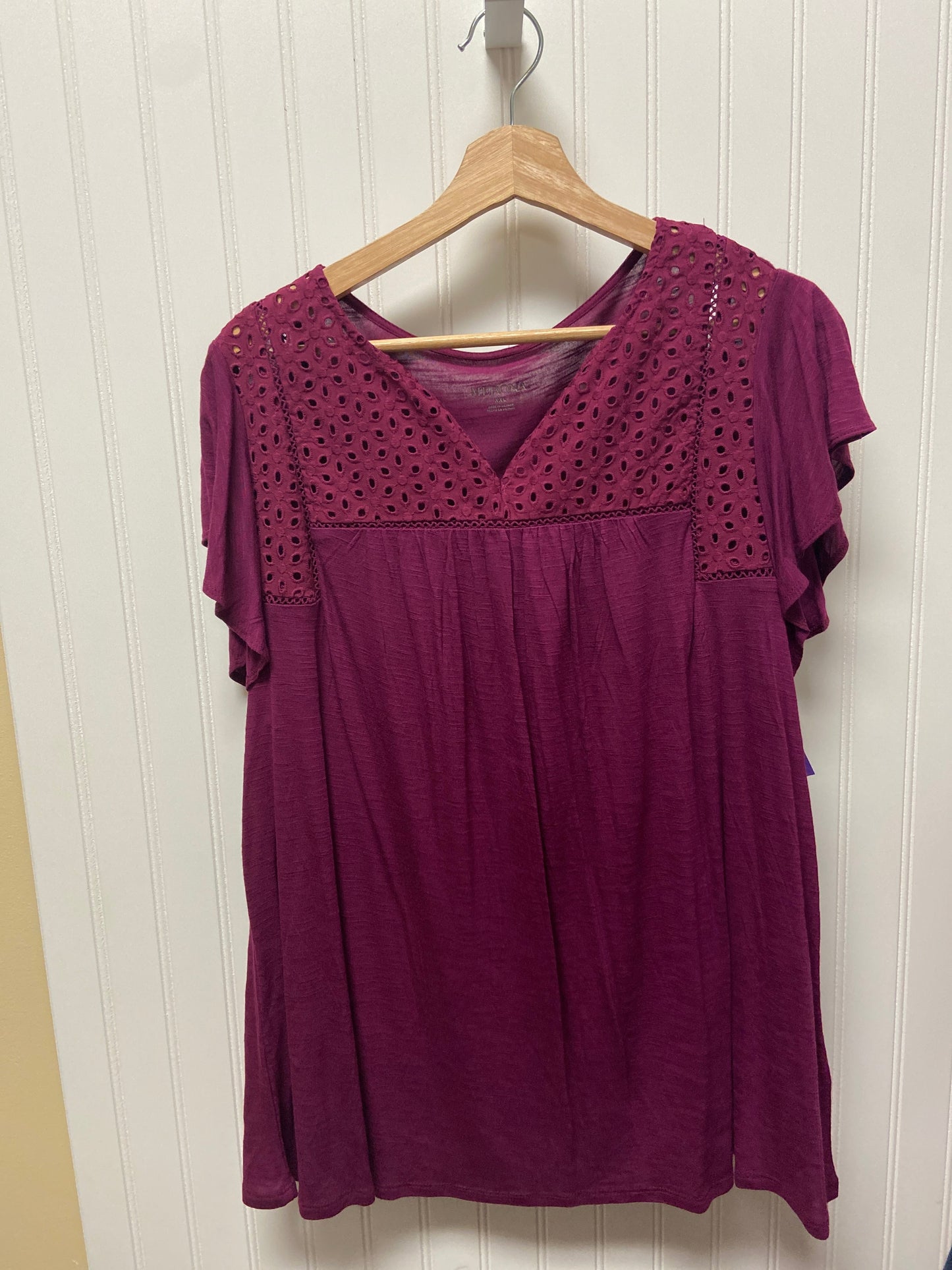 Purple Top Short Sleeve Merona, Size 1x