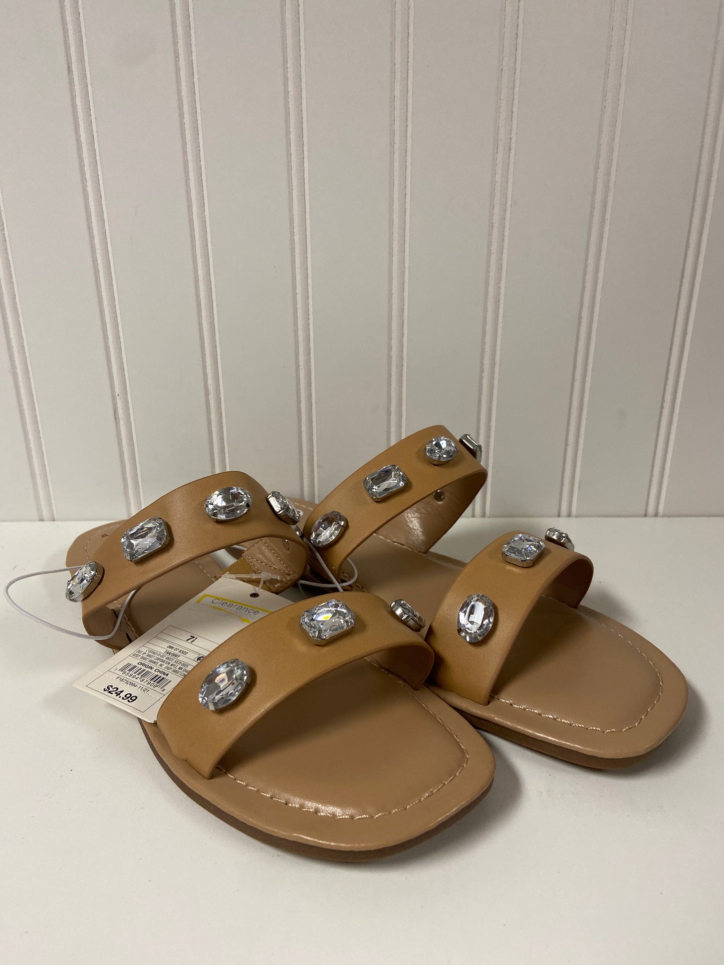 Tan Sandals Flats A New Day, Size 7.5