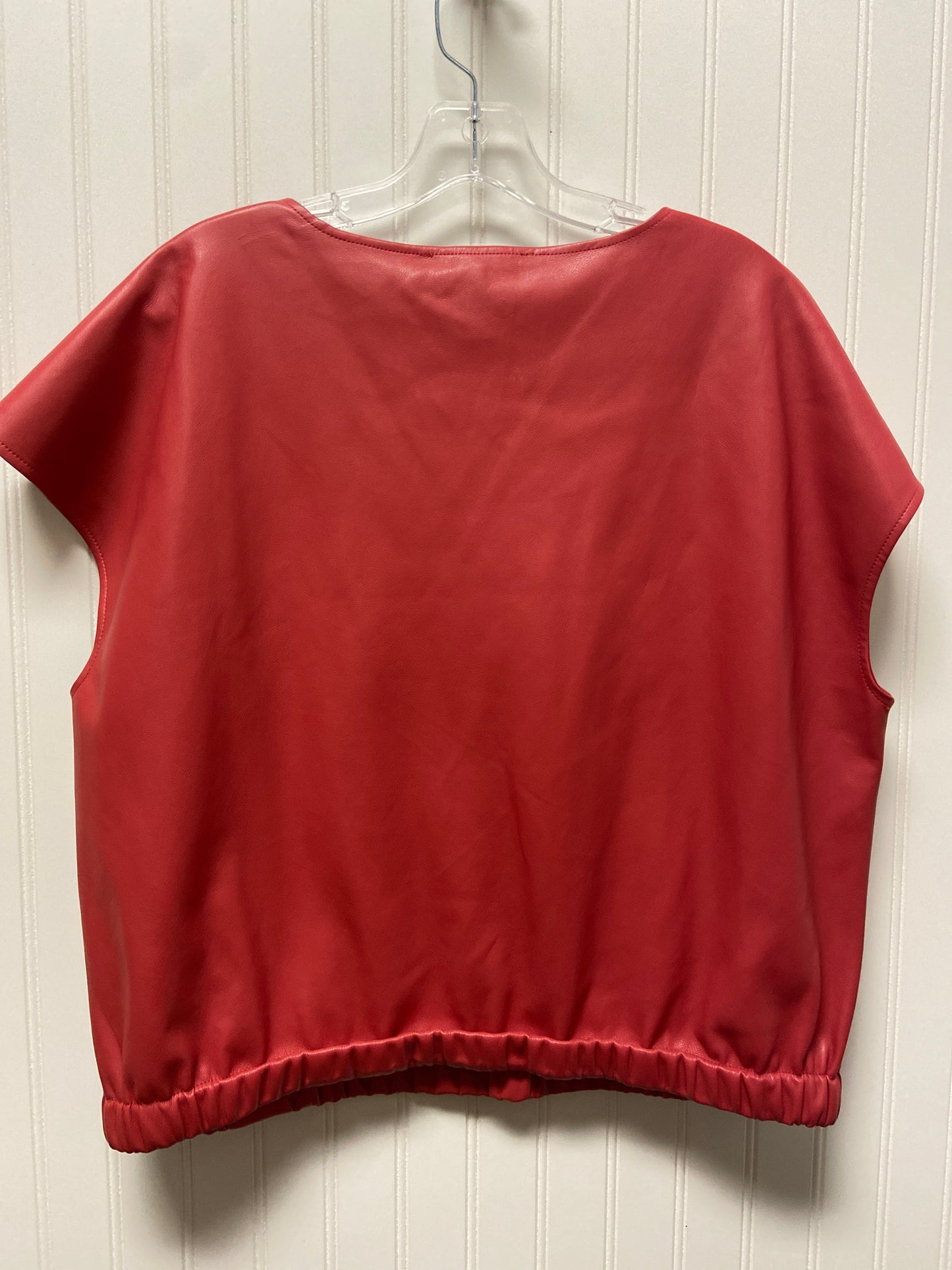 Red Top Sleeveless Designer Andrew Marc, Size Xl