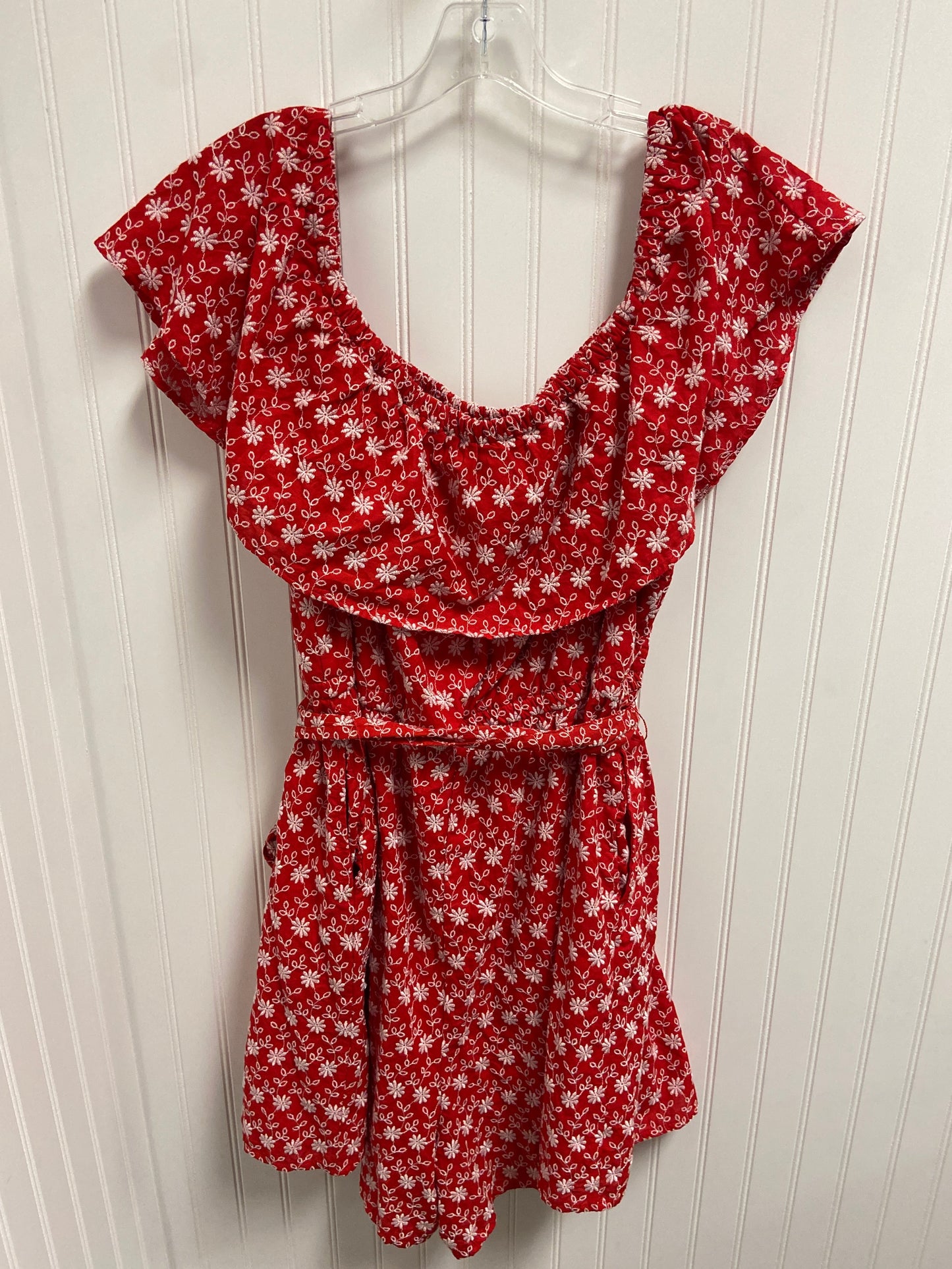 Dress Casual Short By Lane Bryant In Red & White, Size: 2x