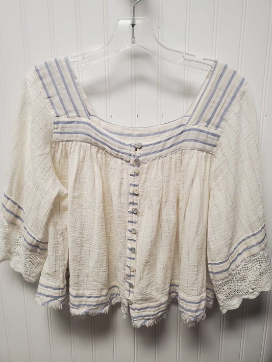 Top Short Sleeve By Free People In Striped Pattern, Size: Xs