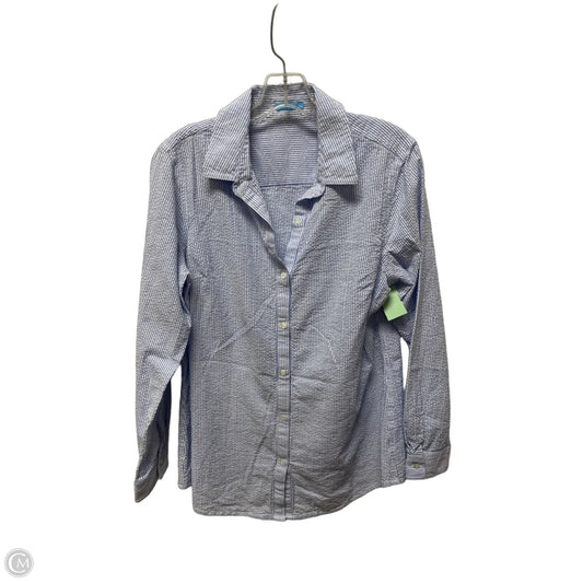 Top Long Sleeve Basic By J Mclaughlin In Blue & White, Size: L
