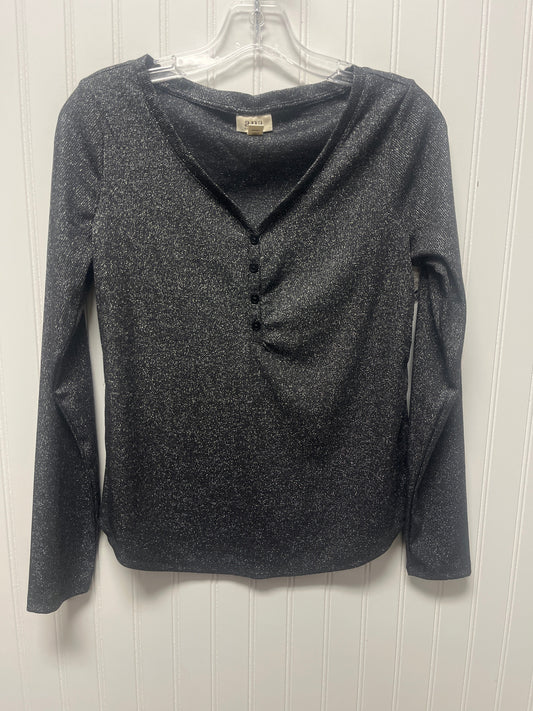 Top Long Sleeve By Ana In Silver, Size: S