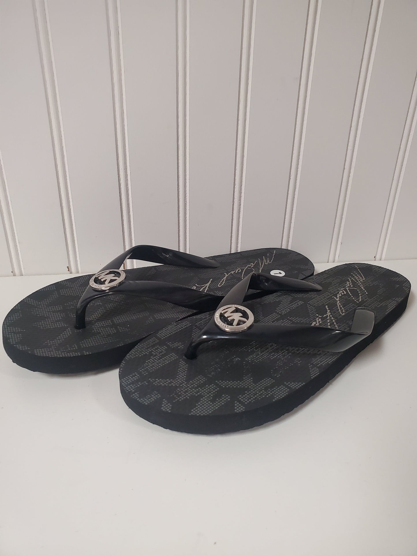 Sandals Designer By Michael Kors In Black & Grey, Size: 7