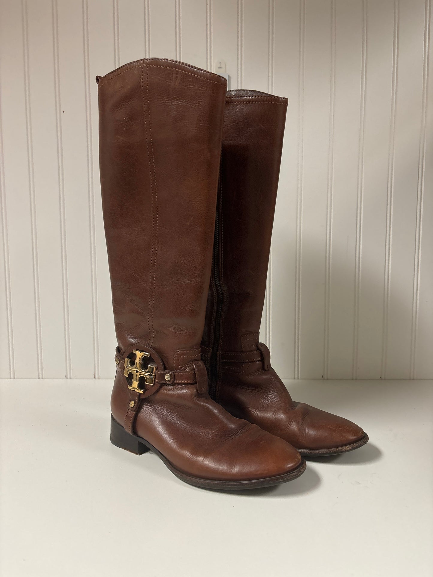 Boots Designer By Tory Burch In Brown, Size: 6.5