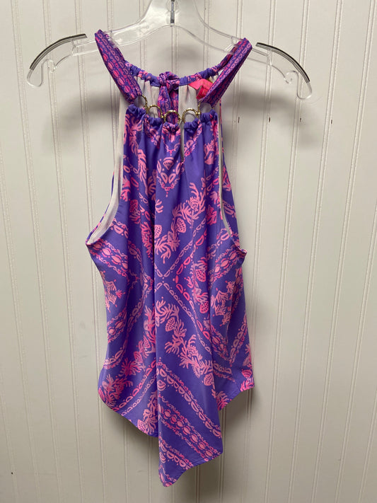 Top Sleeveless Designer By Lilly Pulitzer In Pink & Purple, Size: Xl