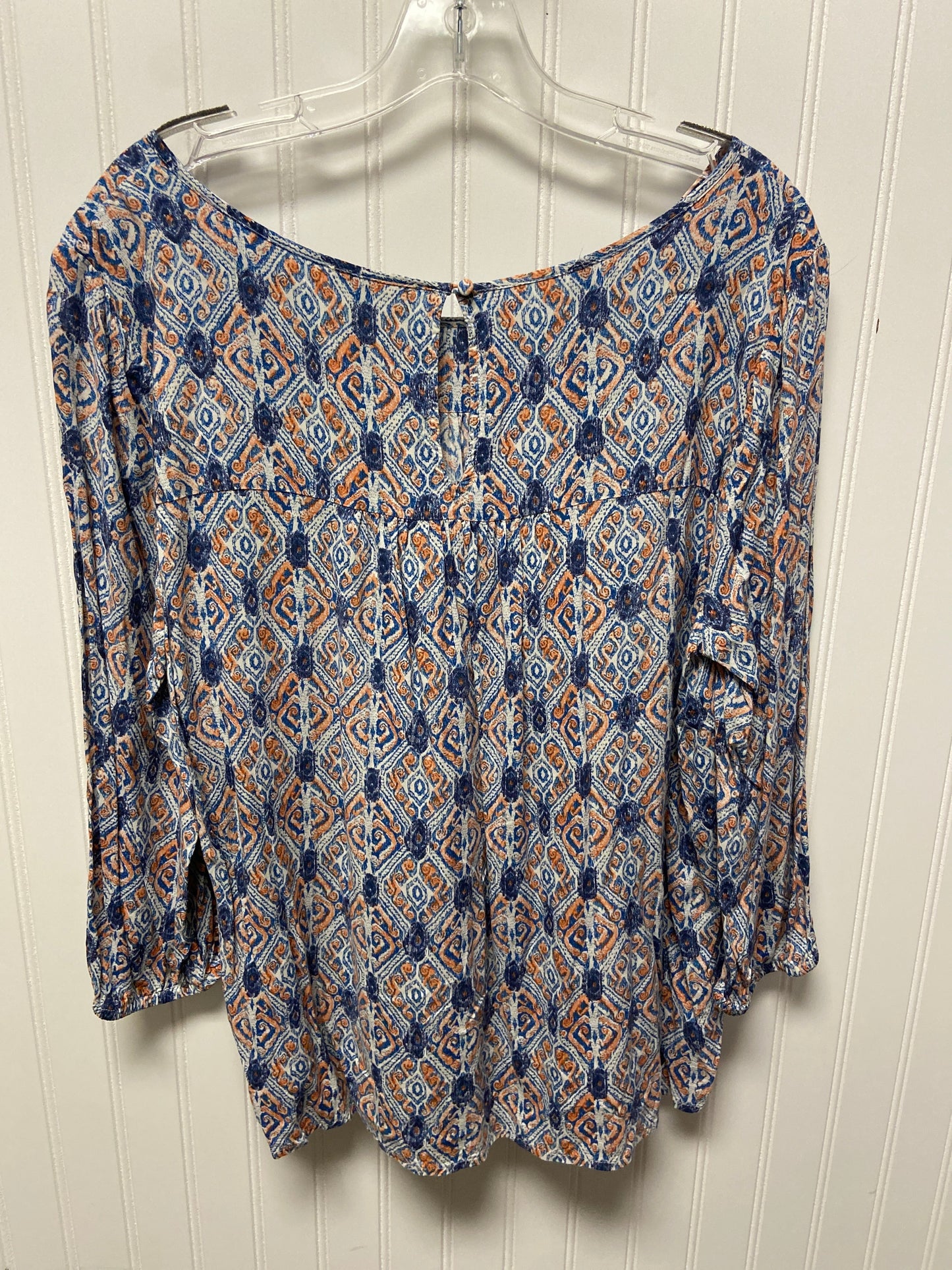 Top Long Sleeve By Lucky Brand In White, Size: L