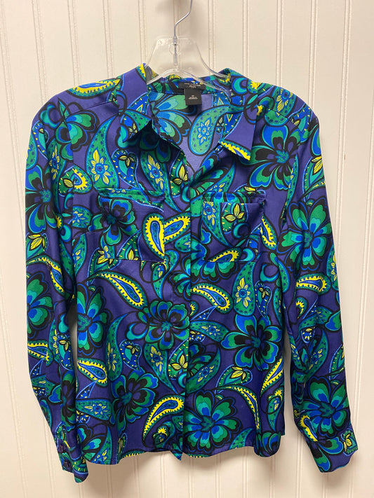 Top Long Sleeve By Ann Taylor In Blue & Green, Size: Sp