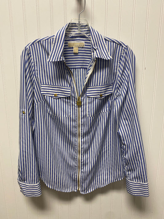 Top Long Sleeve By Michael By Michael Kors In Blue & White, Size: Xs