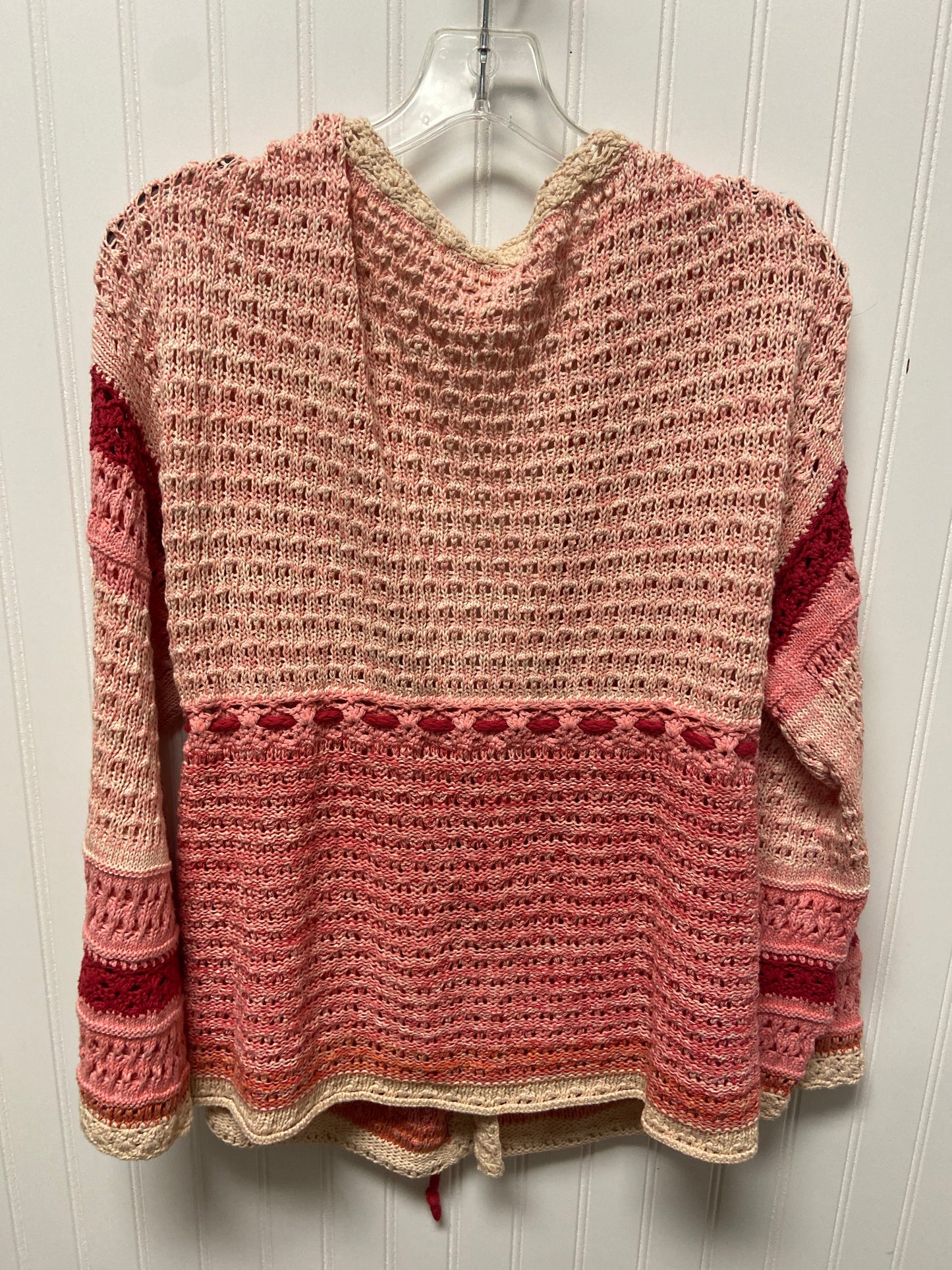 Sweater Cardigan By Sundance In Cream & Pink, Size: M