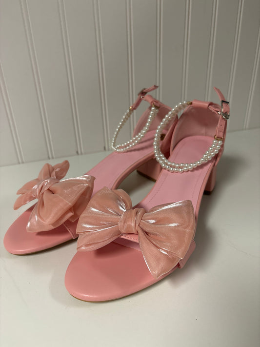 Sandals Heels Block By Clothes Mentor In Pink, Size: 10.5