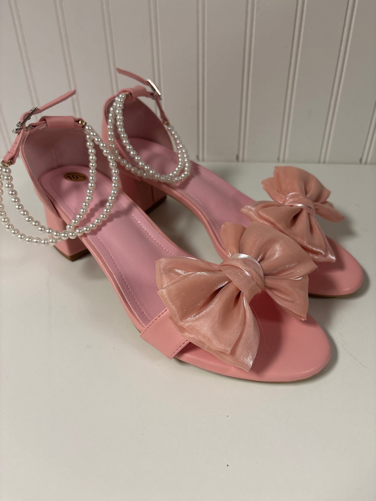 Sandals Heels Block By Clothes Mentor In Pink, Size: 10.5