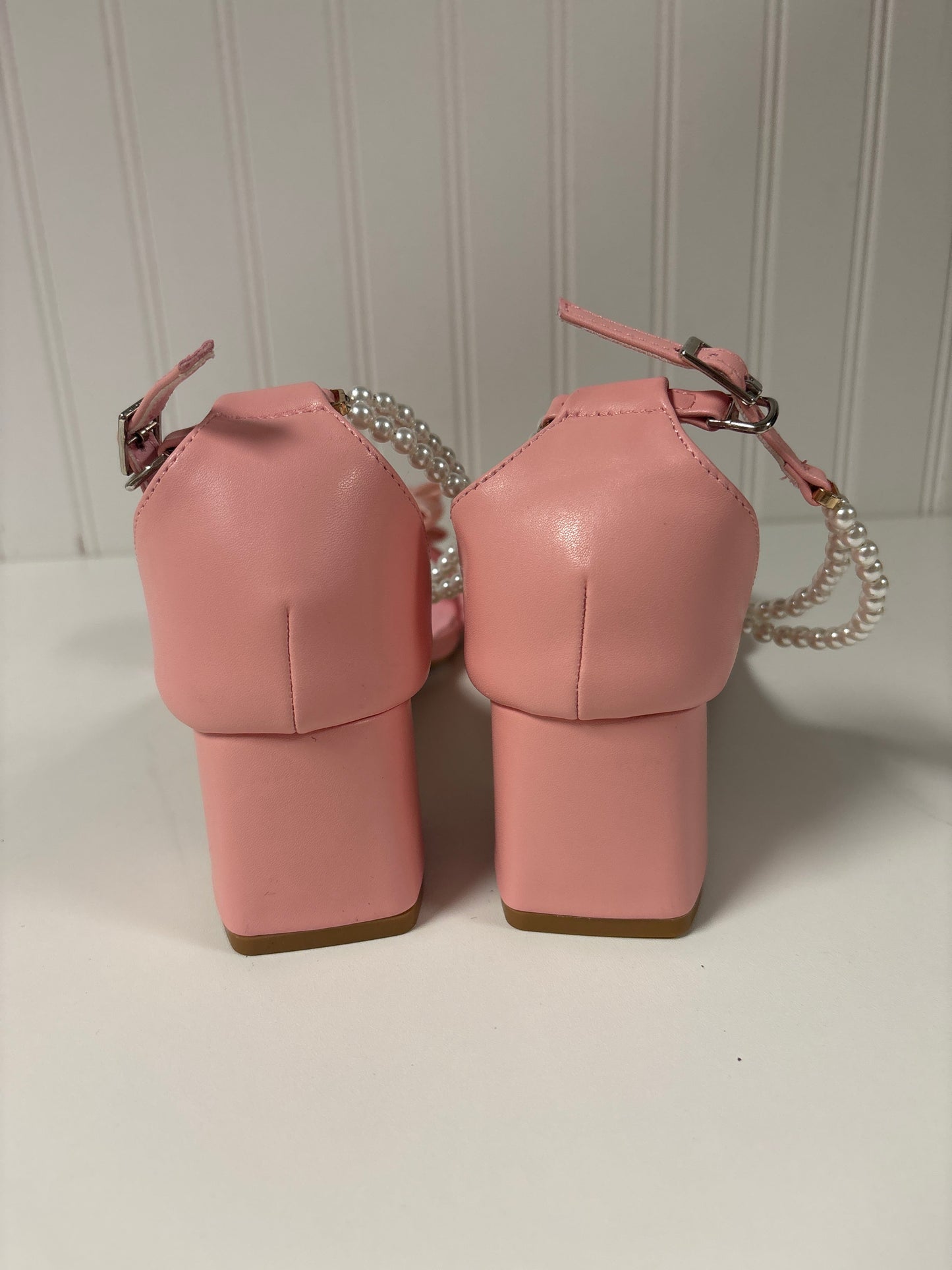 Sandals Heels Block By Clothes Mentor In Pink, Size: 10.5