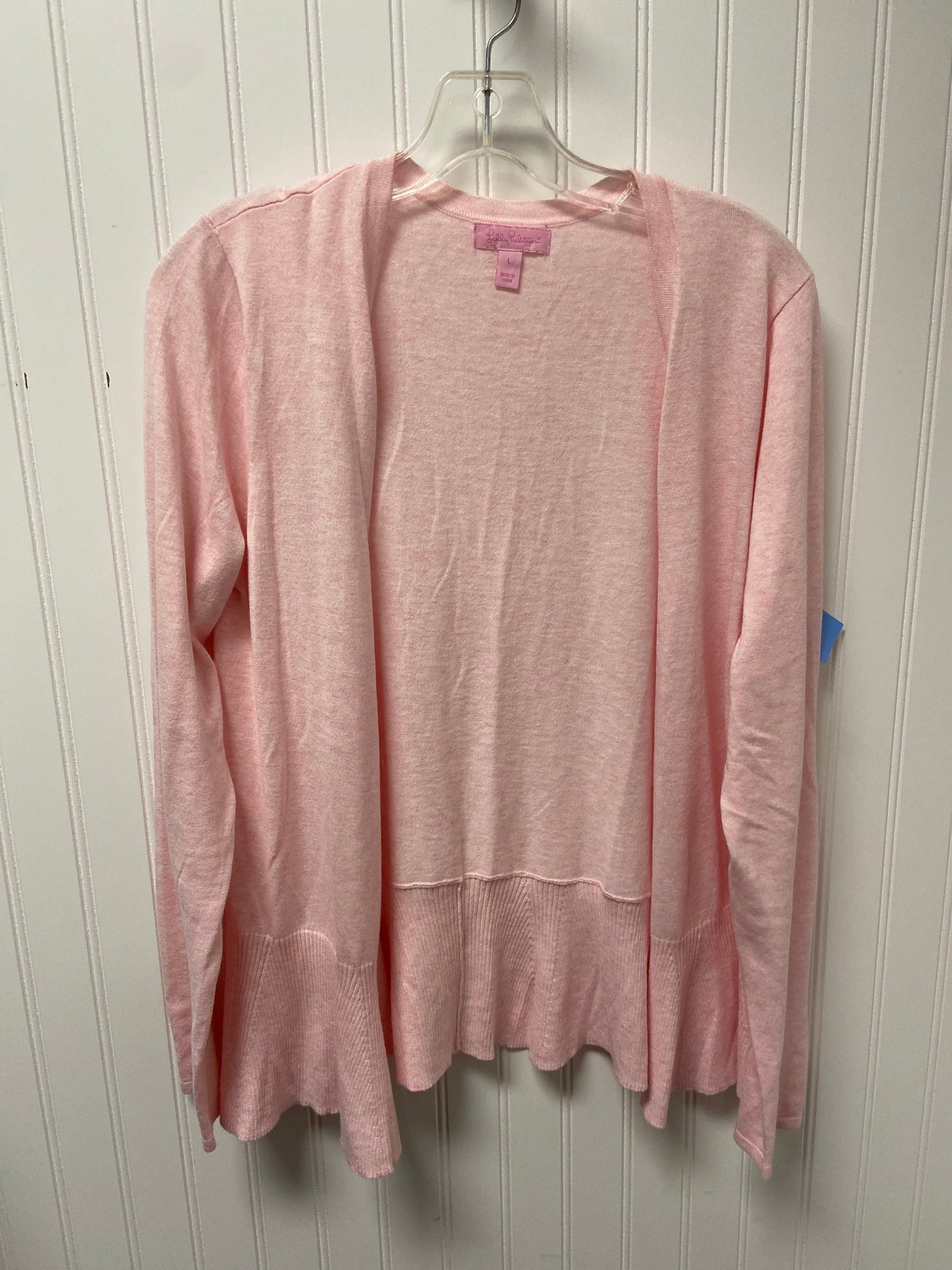 Sweater Cardigan Designer By Lilly Pulitzer In Pink, Size: L