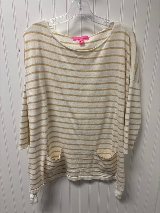 Top 3/4 Sleeve Designer By Lilly Pulitzer In Striped Pattern, Size: M