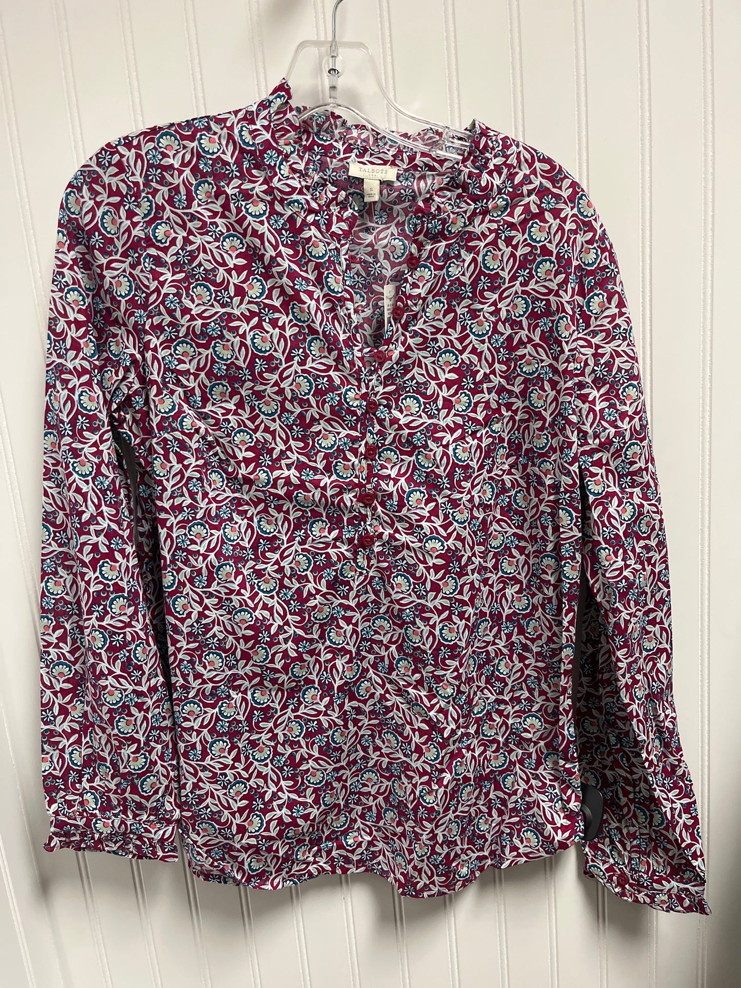 Top Long Sleeve By Talbots In Red, Size: S