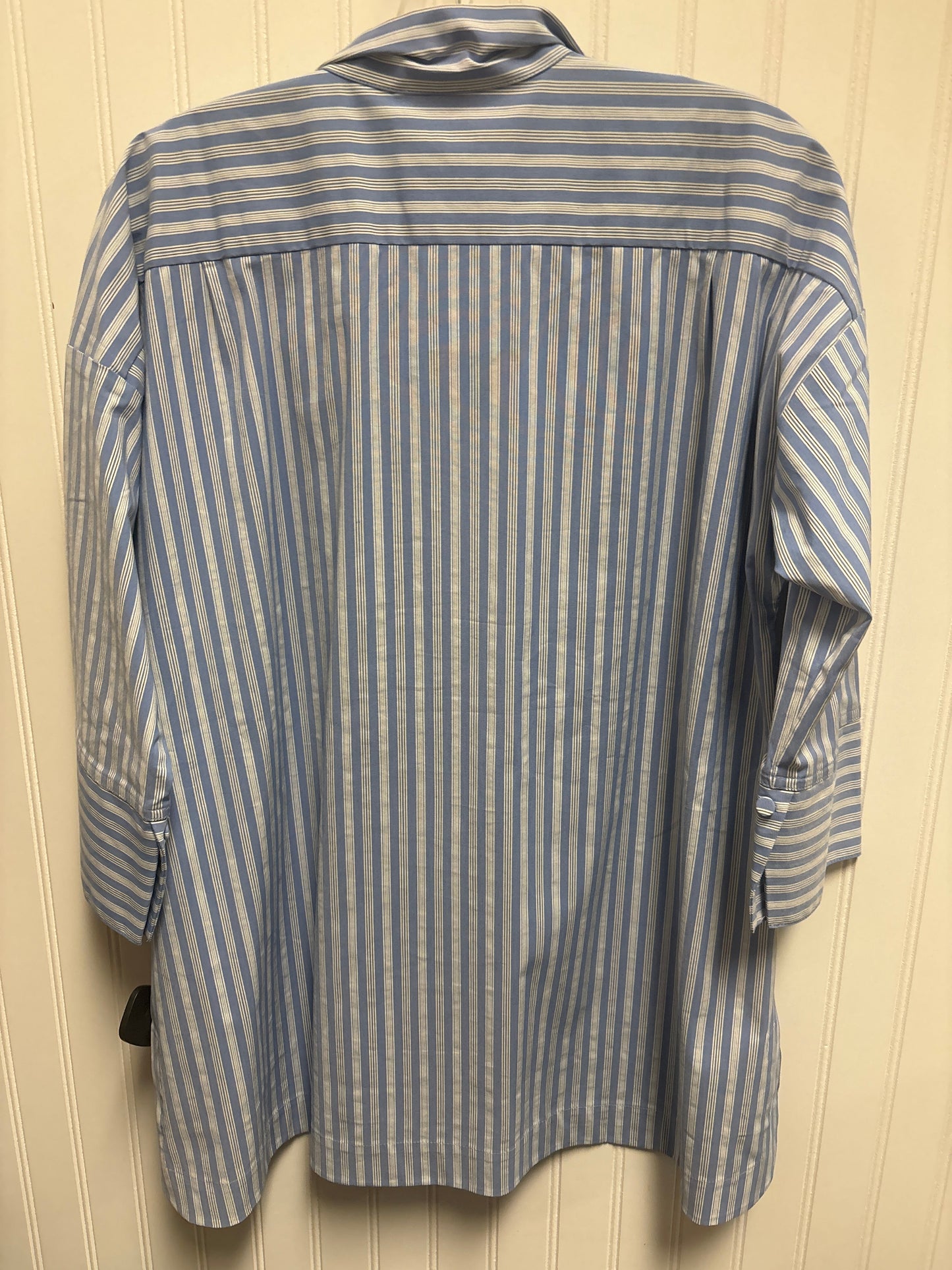 Blouse 3/4 Sleeve By J. Jill In Blue & White, Size: M