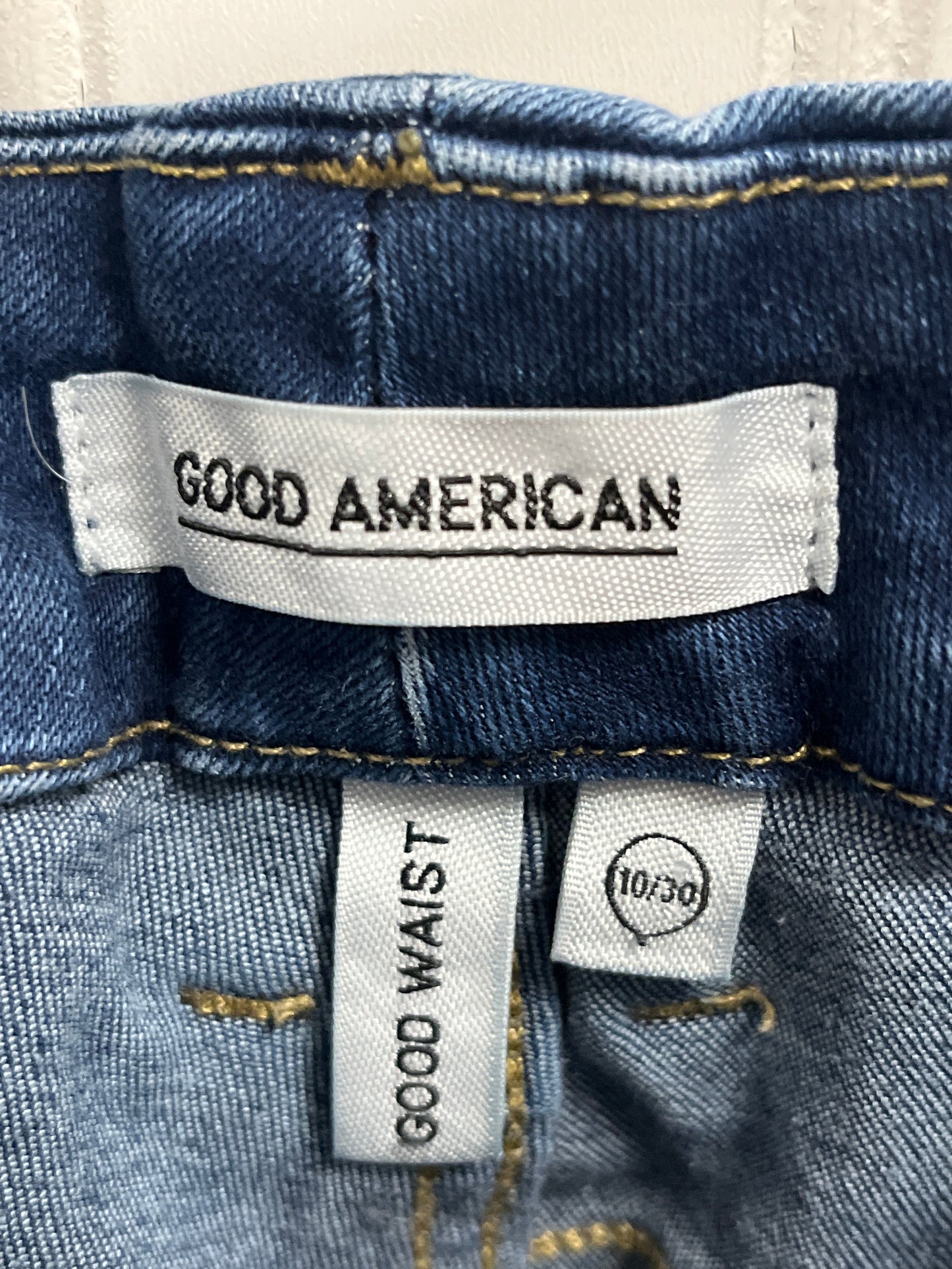 Jeans Skinny By Good American In Blue Denim, Size: 10