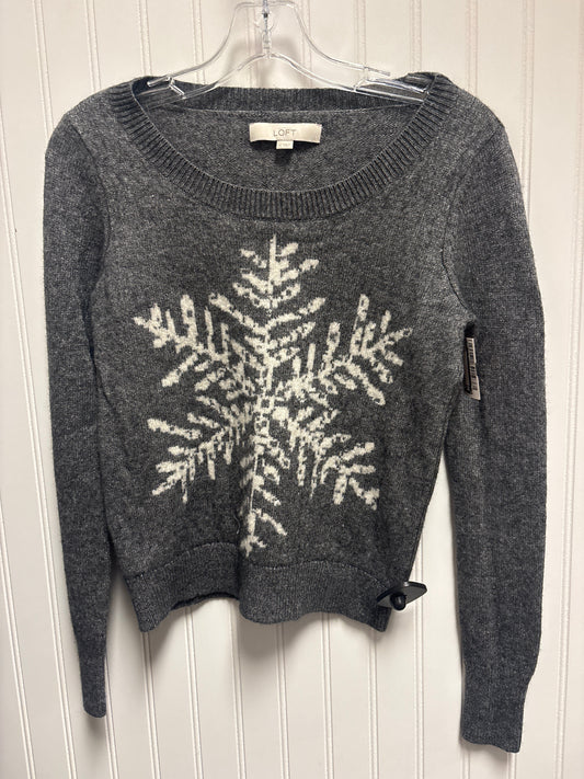 Sweater By Loft In Grey & White, Size: M