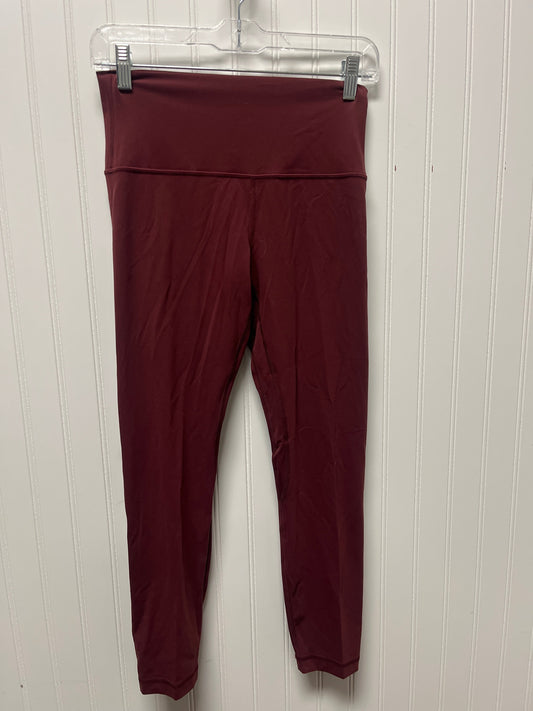 Athletic Leggings By Lululemon In Maroon, Size: M