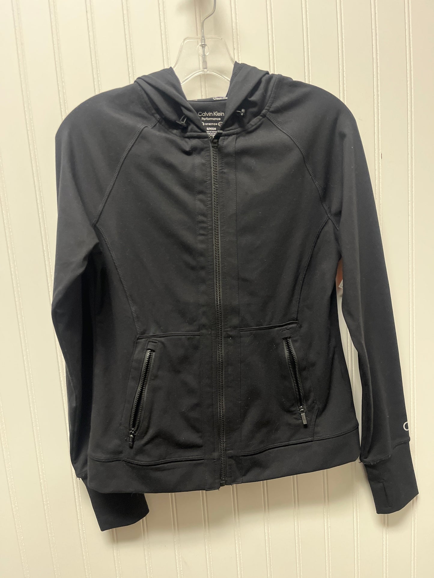 Athletic Jacket By Calvin Klein Performance In Black, Size: S