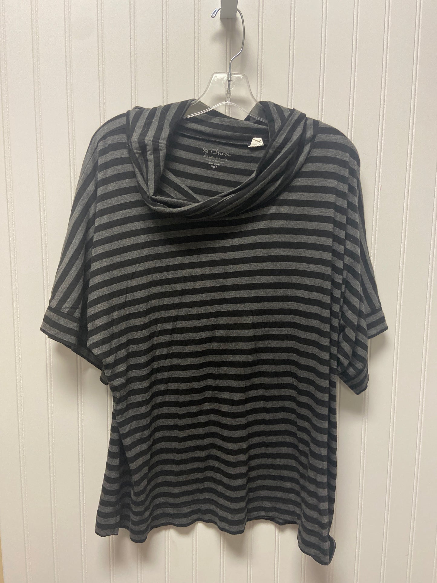 Top Short Sleeve By Chicos In Striped Pattern, Size: L