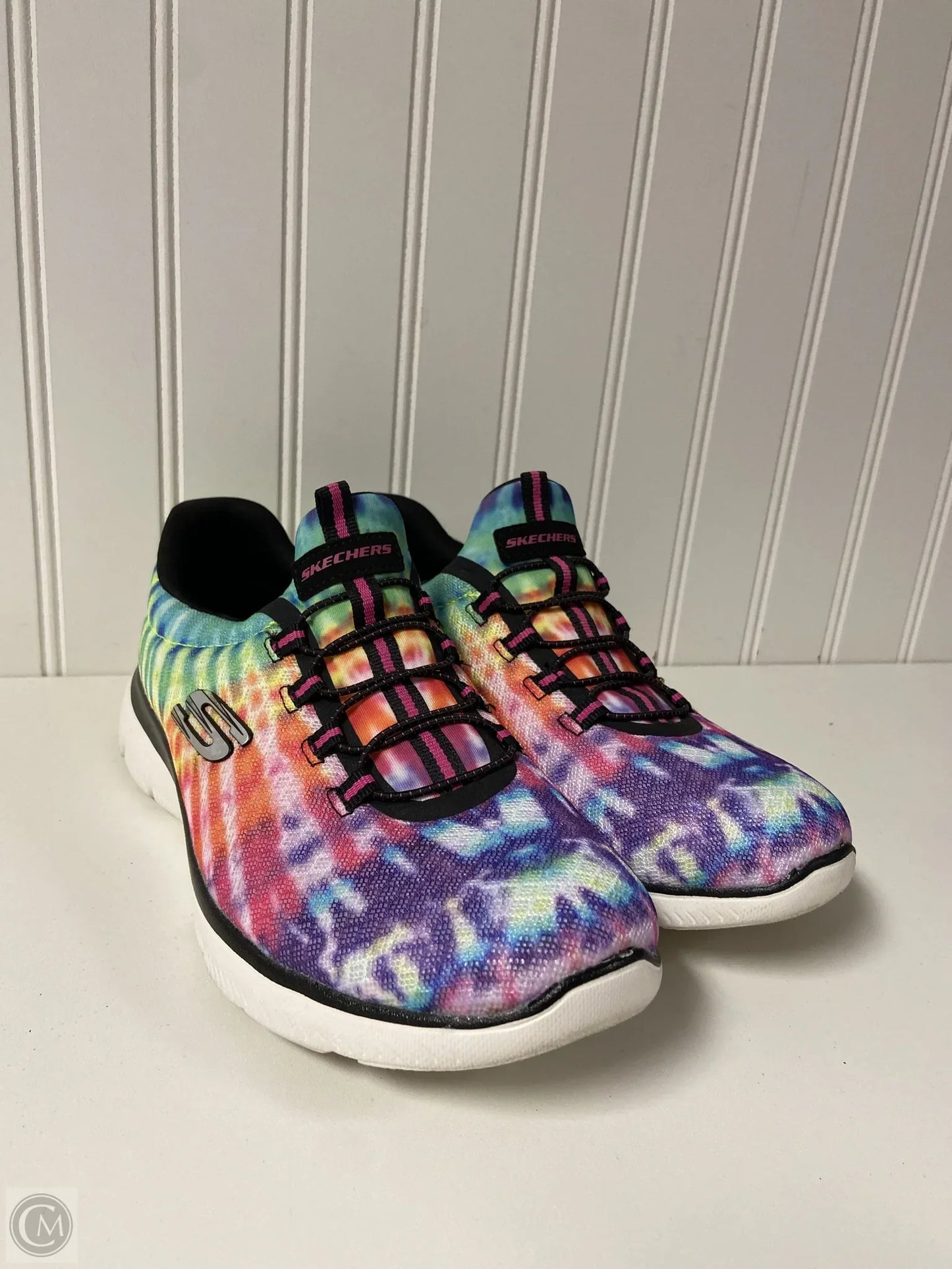 Shoes Athletic By Skechers In Tie Dye Print, Size: 8