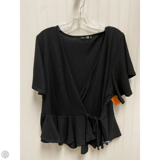 Top Short Sleeve By Boohoo Boutique In Black, Size: 3x