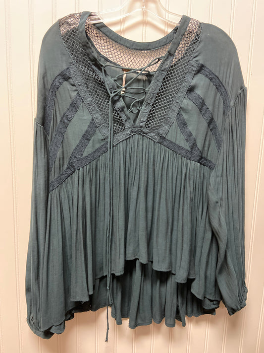 Top Long Sleeve By Free People In Teal, Size: M