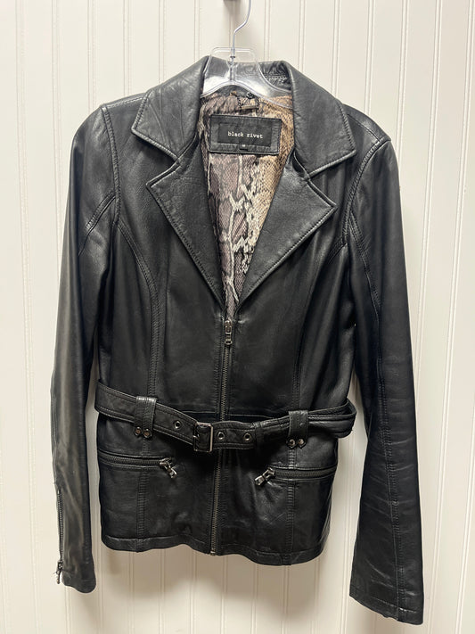 Jacket Leather By Black Rivet In Black, Size: M